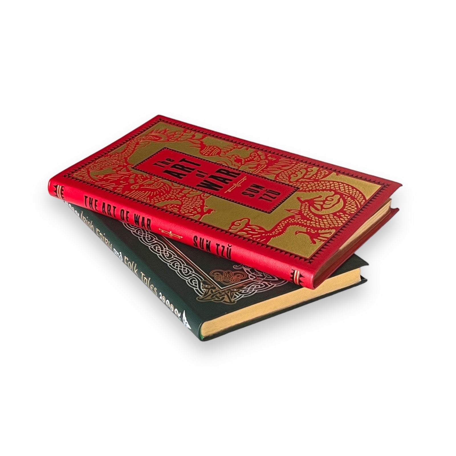 2-Book Pocket Set: Irish Fairy Tales & The Art of War - Collectible Flexi Bound Faux Leather Cover - Pocket Size 7"X4"