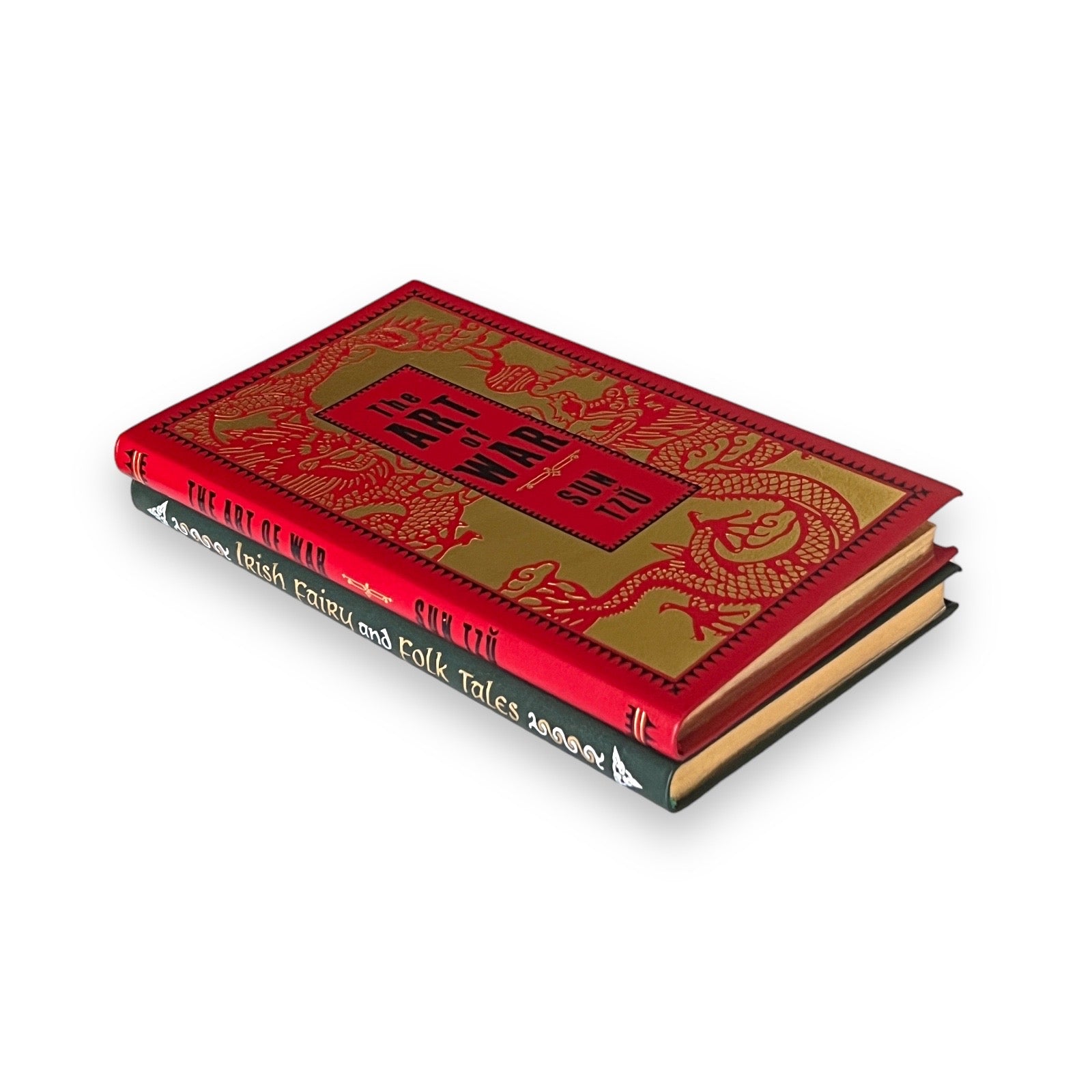 2-Book Pocket Set: Irish Fairy Tales & The Art of War - Collectible Flexi Bound Faux Leather Cover - Pocket Size 7"X4"