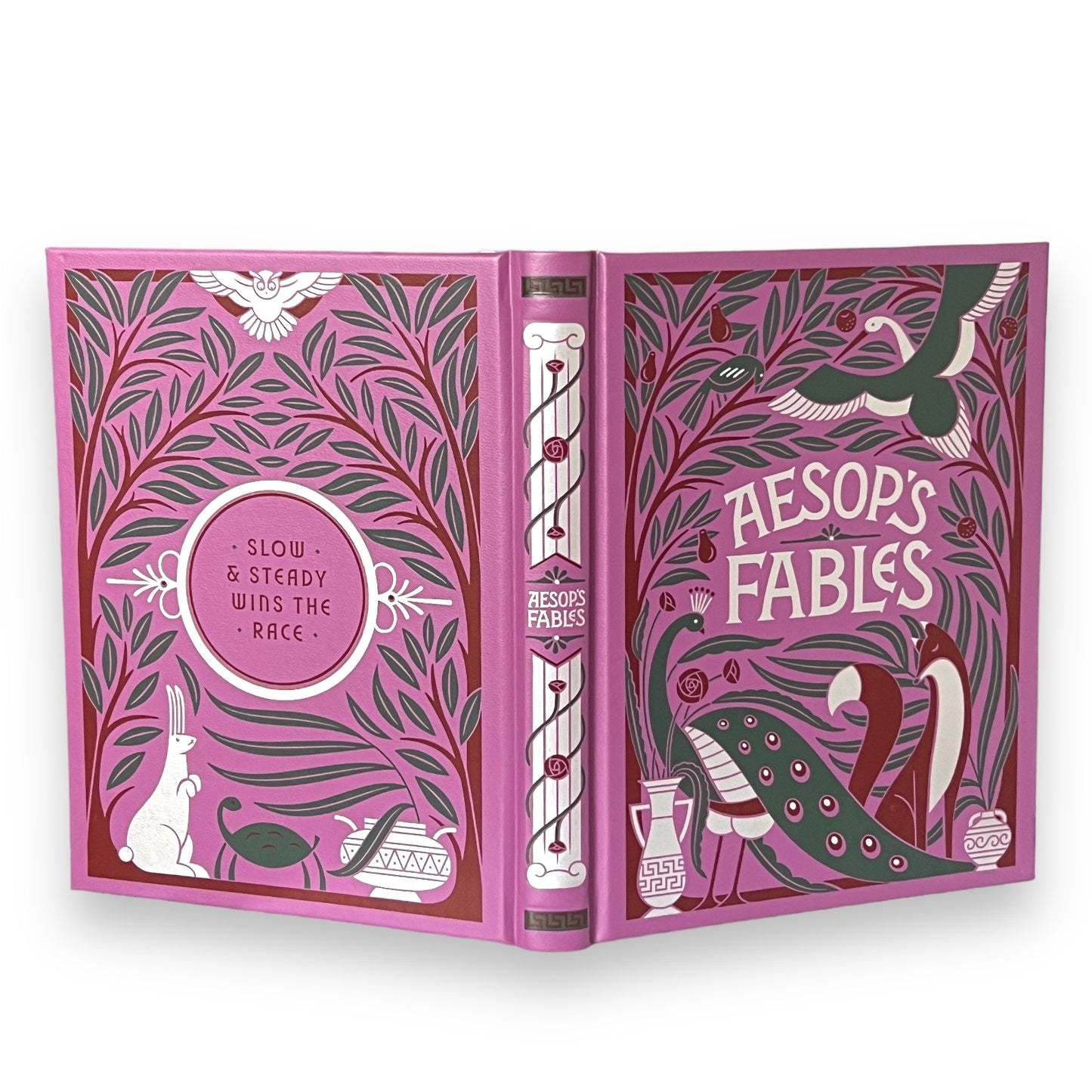 Aesop's Illustrated Fables Fairy Tales - Collectible Leather Bound Hardcover