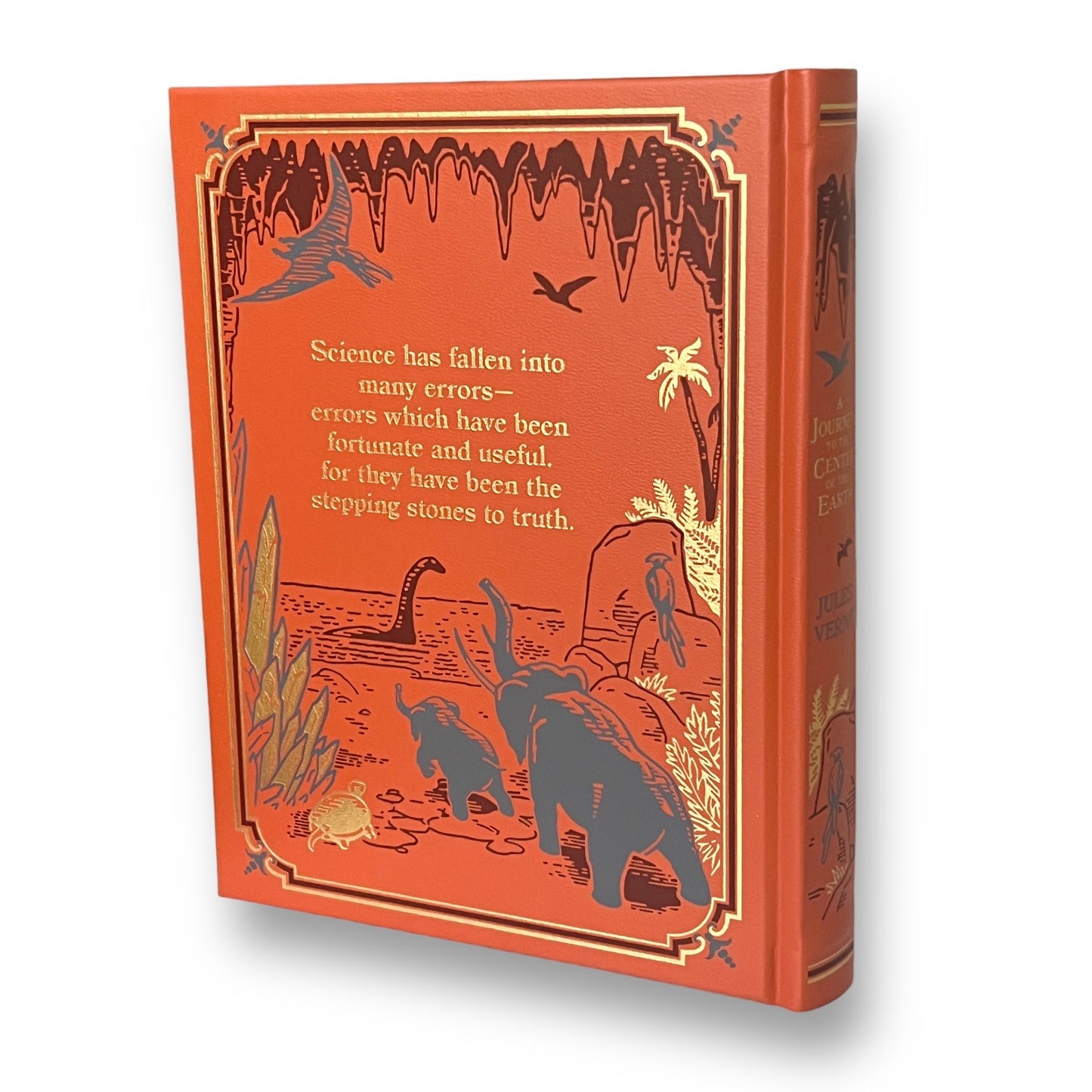 A Journey to the Center of the Earth by Jules Verne - Collectible Illustrated Leather Bound Hardcover
