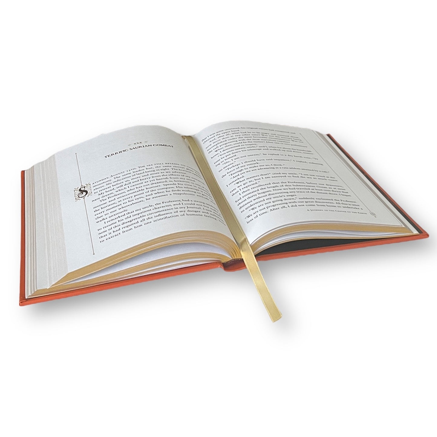 A Journey to the Center of the Earth by Jules Verne - Collectible Illustrated Leather Bound Hardcover