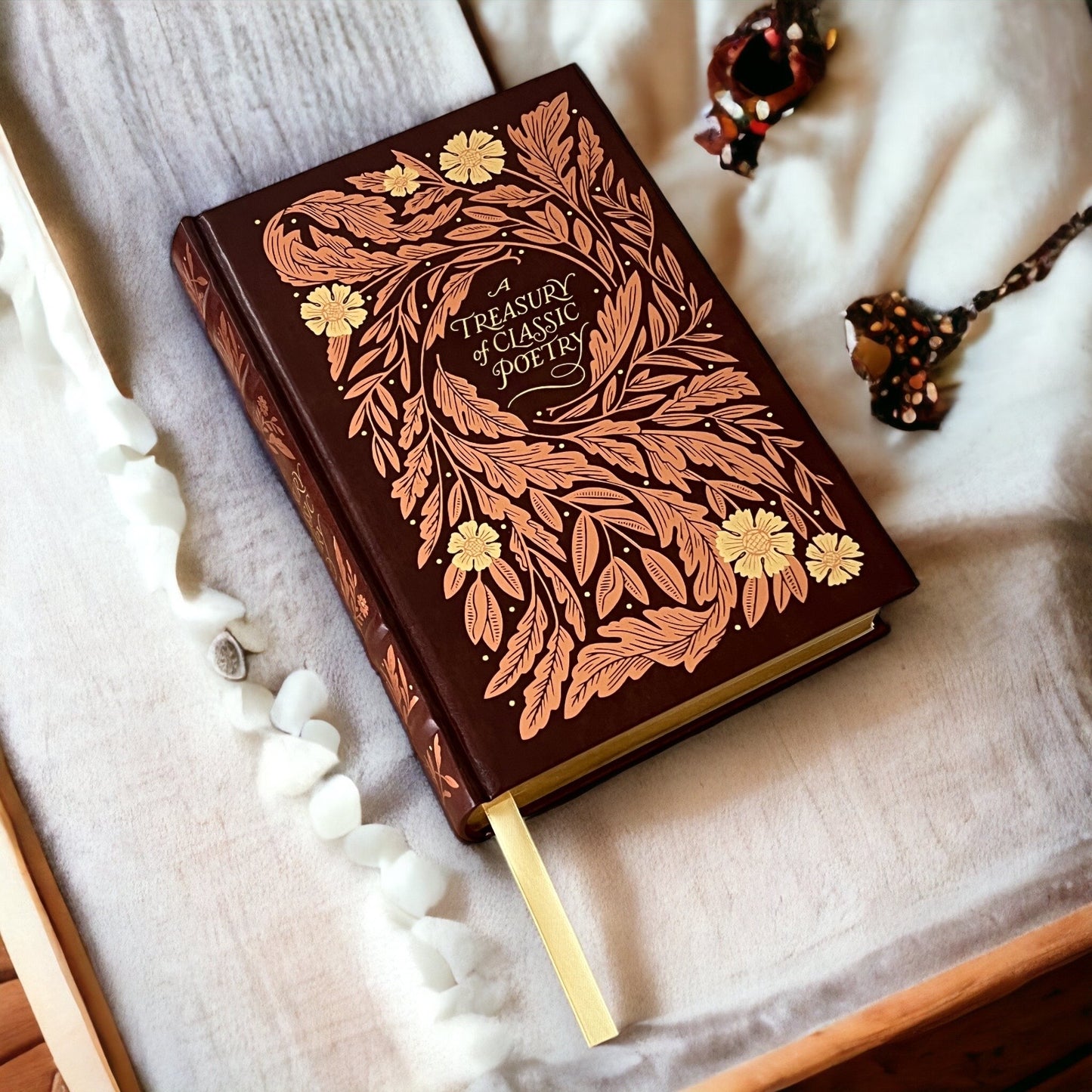 A TREASURY Of CLASSIC POETRY Shakespeare Poe Byron Dickinson - Collectible Leather Bound Hardcover