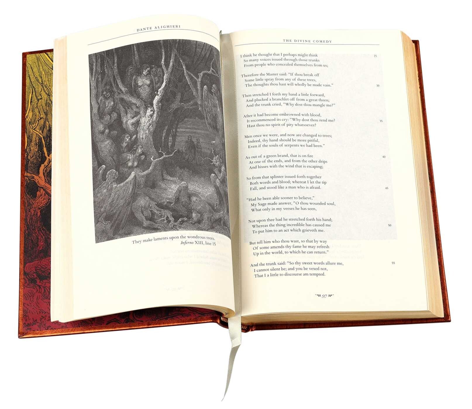 The Divine Comedy by Dante Alighieri, Illustrated by Gustave Dore - Collectible Leather Bound Hardcover Classics