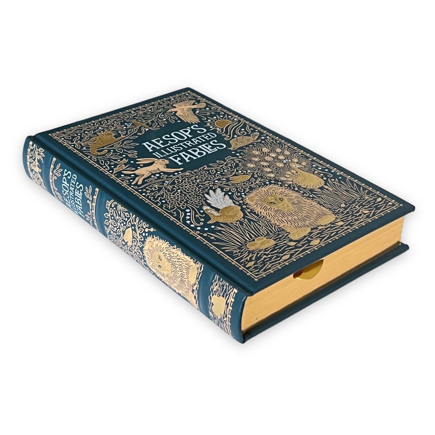 AESOP'S ILLUSTRATED FABLES Fairy Tales - Collectible Leather Bound Hardcover
