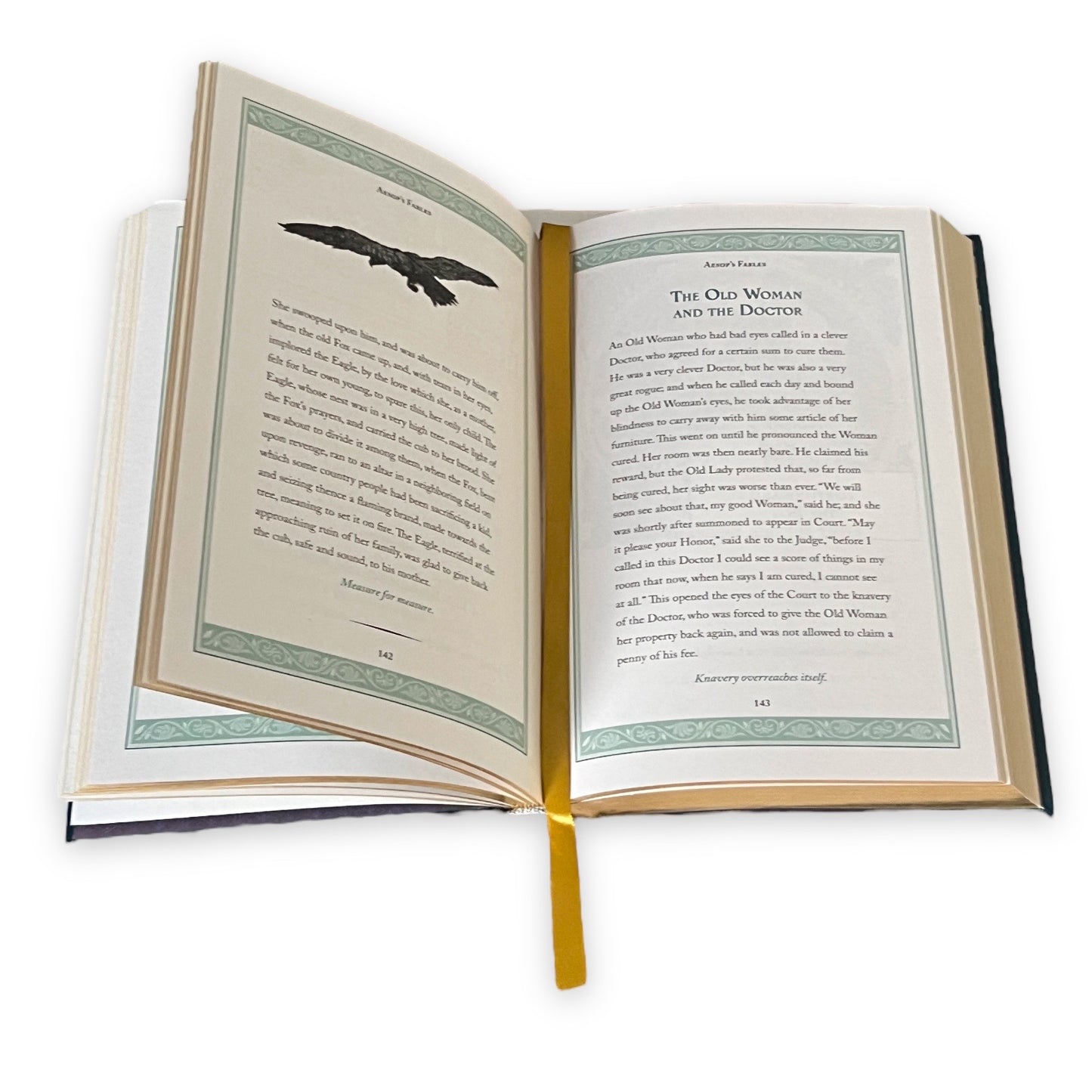 AESOP'S ILLUSTRATED FABLES Fairy Tales - Collectible Leather Bound Hardcover