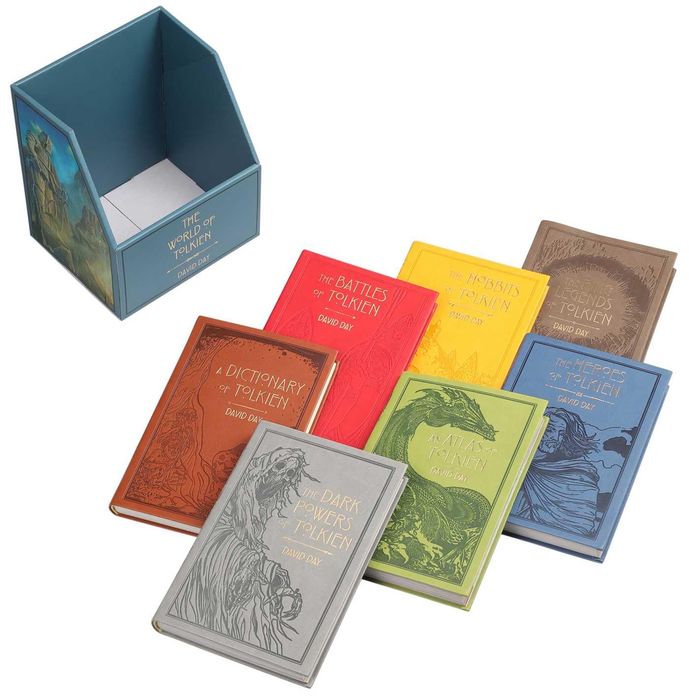 7-Book Boxed Set: The World of Tolkien by David Day - Collectible Deluxe Flexi Bound Faux Leather Cover