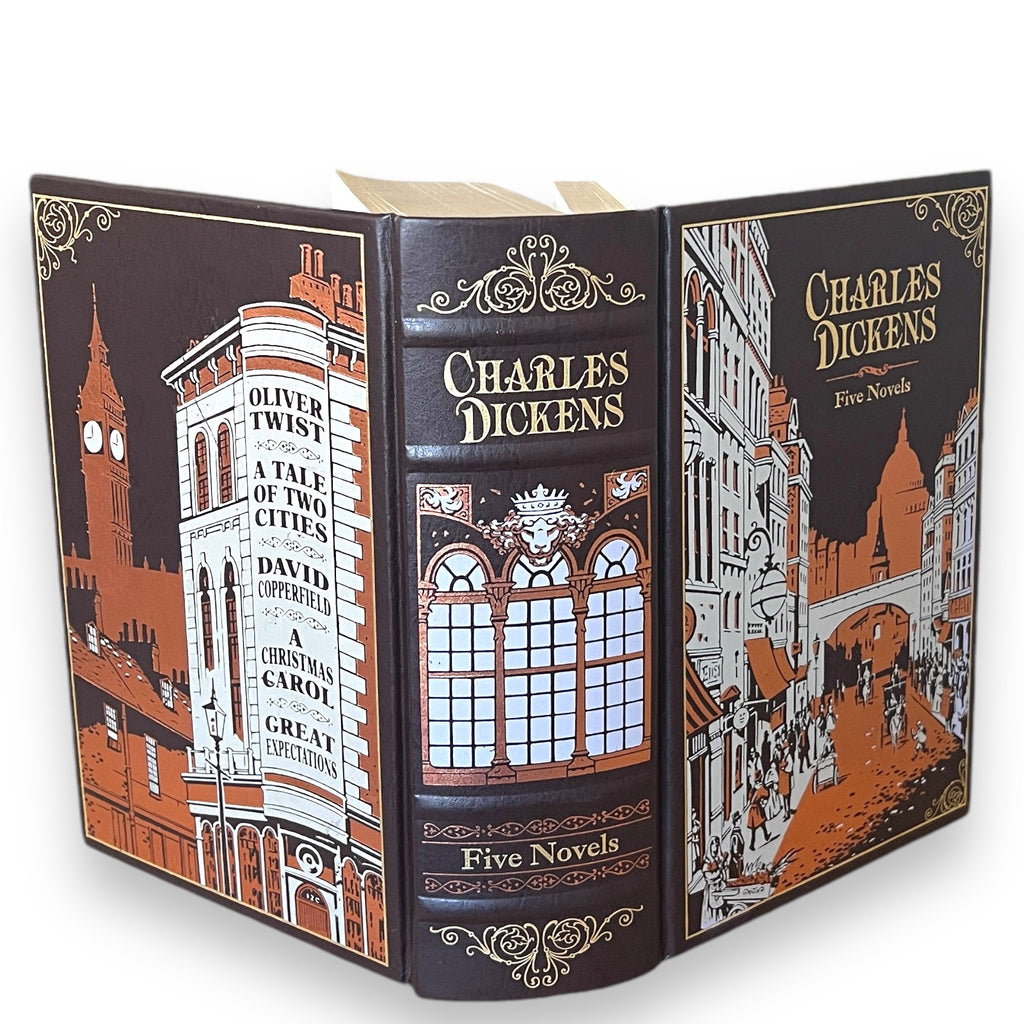 Charles Dickens 5 novels: Christmas Carol, Great Expectations +3 - Collectible Leather Bound Hardcover