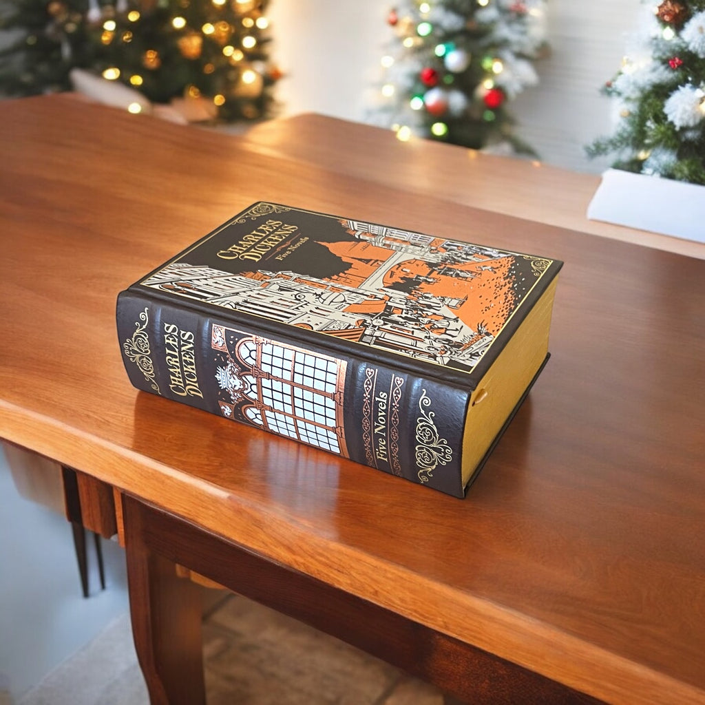 Charles Dickens 5 novels: Christmas Carol, Great Expectations +3 - Collectible Leather Bound Hardcover