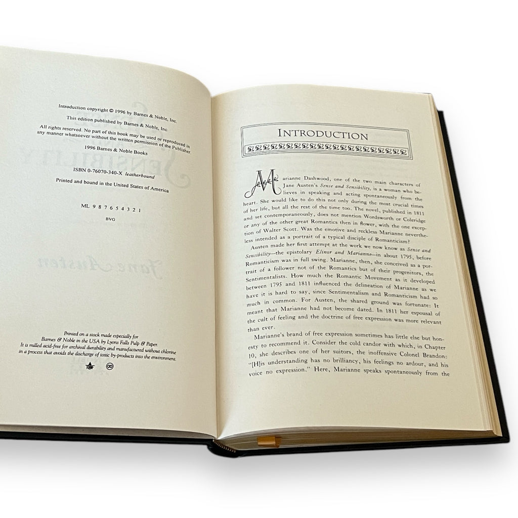 Sense And Sensibility by Jane Austen - Collectible Leather Bound Hardcover - Barnes & Noble, 1996