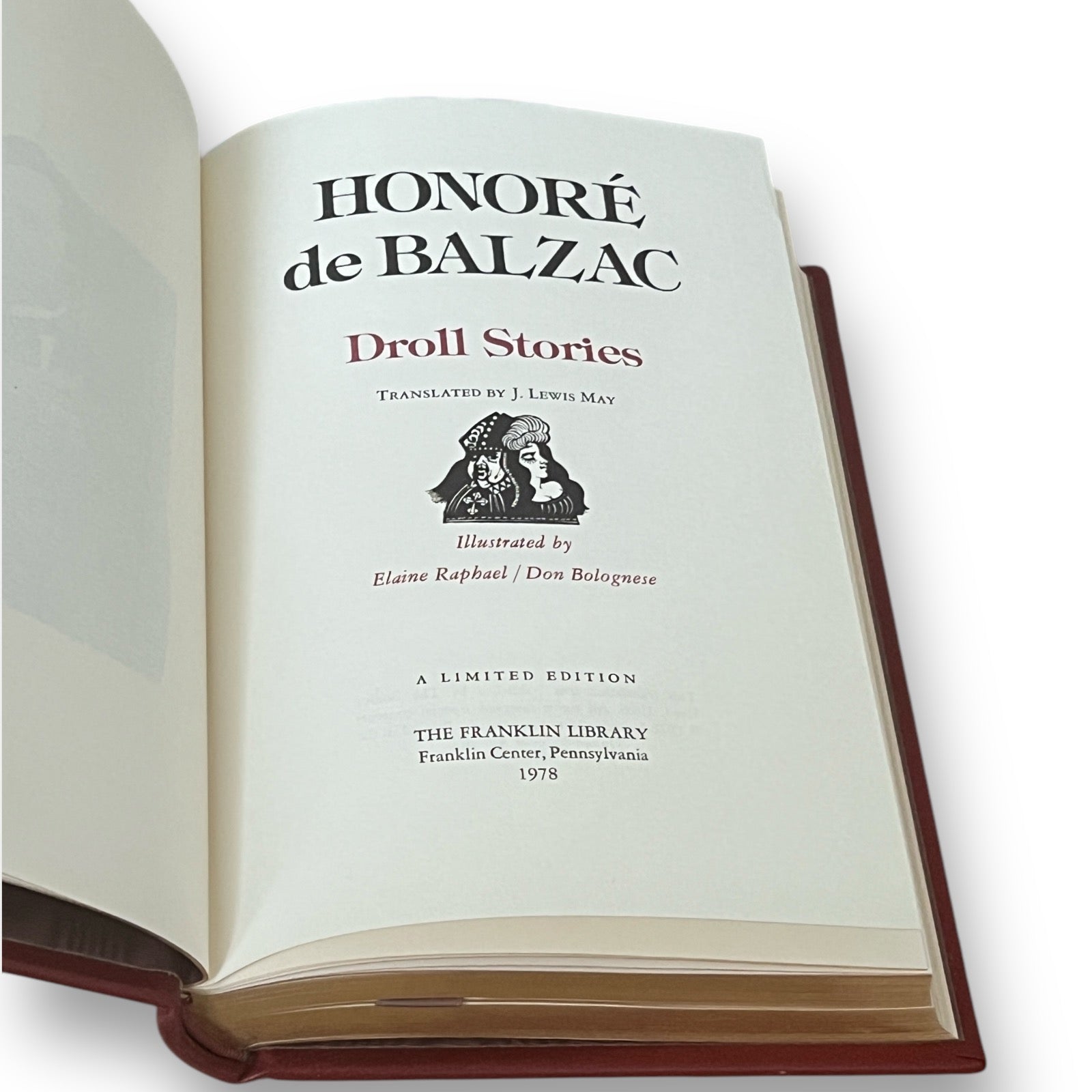 Droll Stories Honore de Balzac - Leather Bound -The Franklin Library, 1978