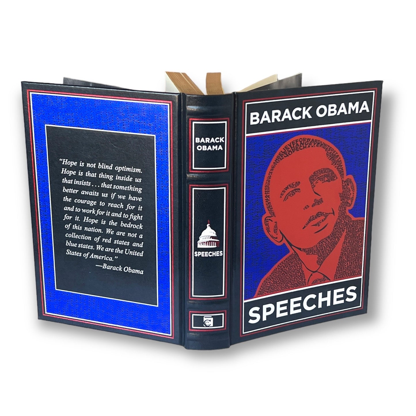 BARACK OBAMA SPEECHES - Collectible Deluxe Special Gift Edition - Leather Bound Hardcover - Best Seller - Classic Book