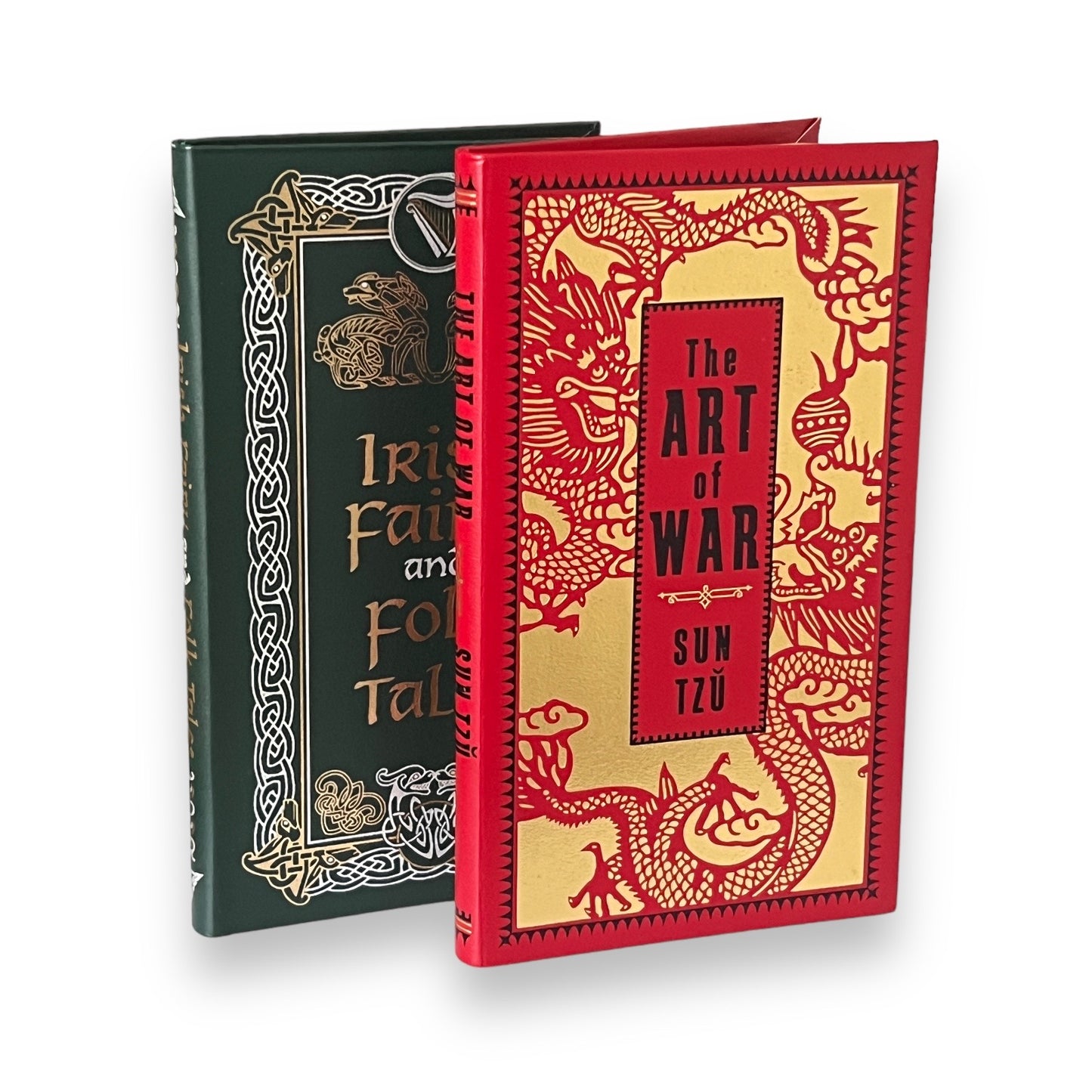 2 Pocket Books: A Treasury Or IRISH Fairy Tales & The Art of WAR - Collectible Deluxe Gift Size 7"X4" Edition - Flexi Bound Faux Leather Cover