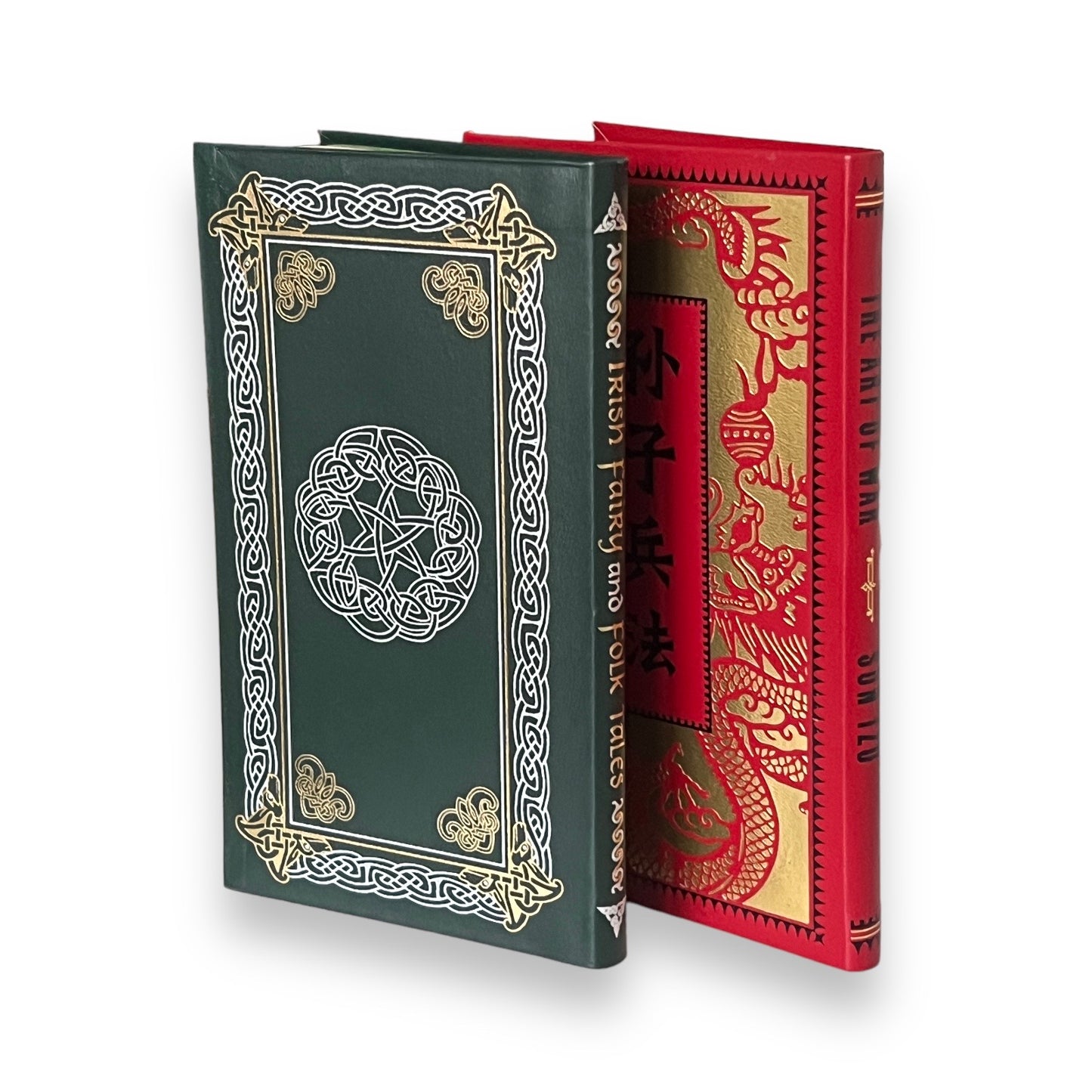 2 Pocket Books: A Treasury Or IRISH Fairy Tales & The Art of WAR - Collectible Deluxe Gift Size 7"X4" Edition - Flexi Bound Faux Leather Cover