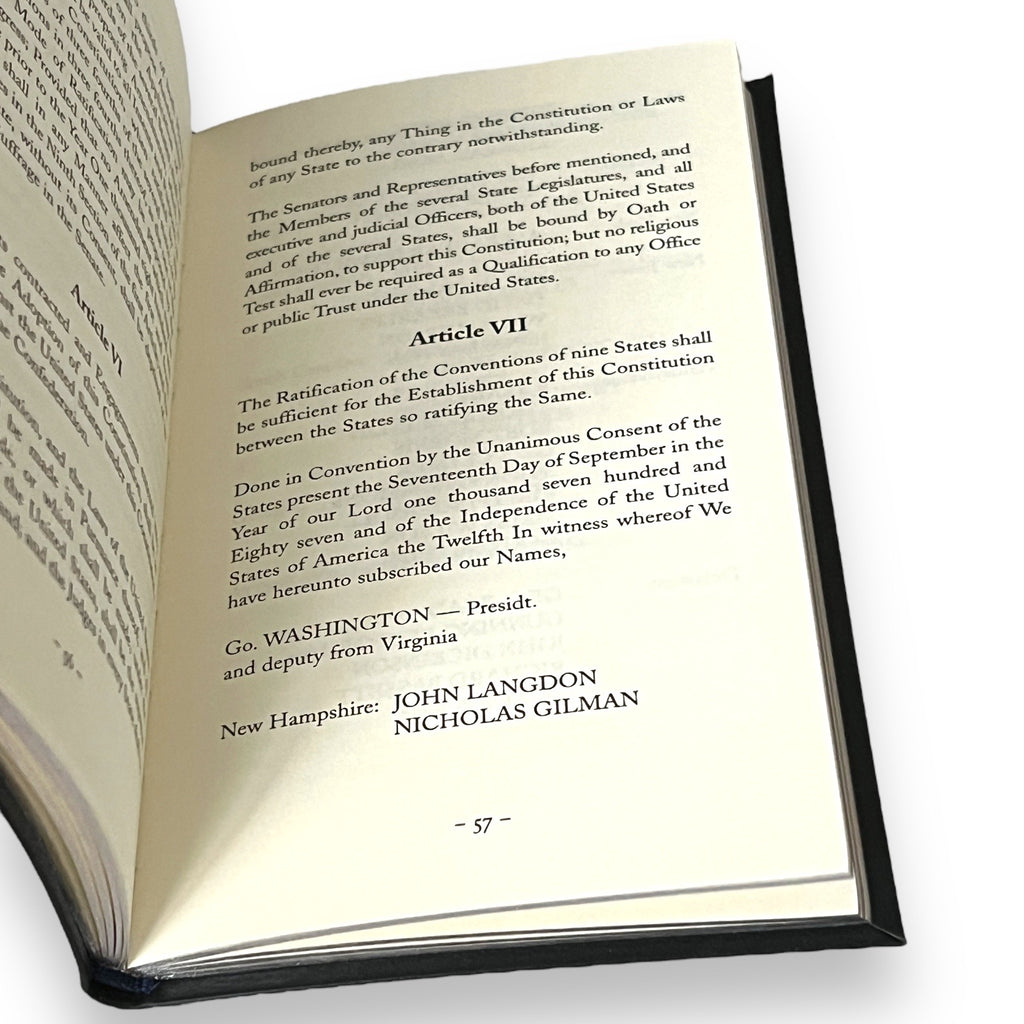 The Constitution of the United States of America with the Declaration of Independence - Collectible Pocket Size 7"X4" - Flexi Bound Faux Leather Cover