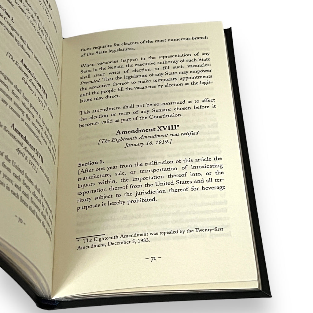 The Constitution of the United States of America with the Declaration of Independence - Collectible Pocket Size 7"X4" - Flexi Bound Faux Leather Cover