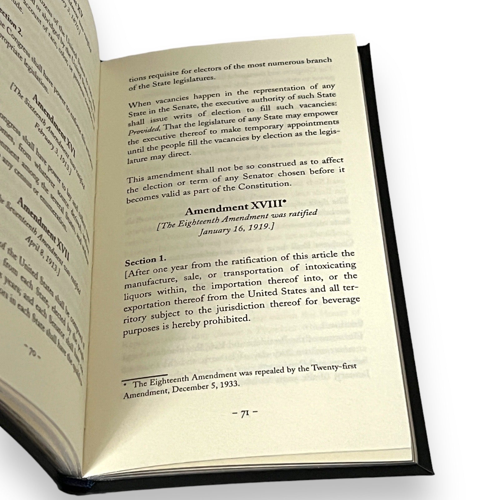 The Constitution of the United States of America with the Declaration of Independence - Collectible Pocket Size 7"X4" - Flexi Bound Faux Leather Cover