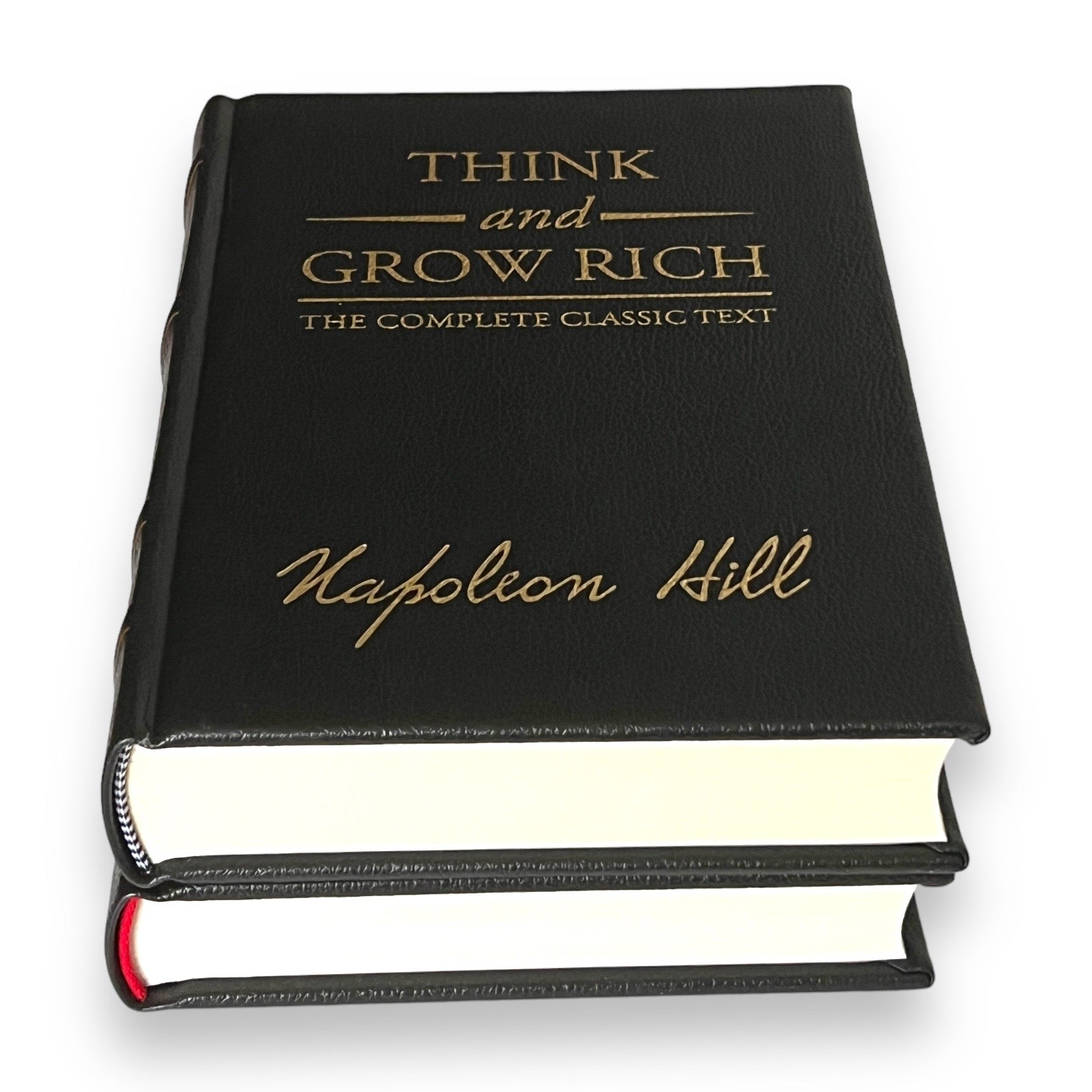 2-Book Set: THINK And GROW Rich Napoleon Hill & PSYCHO-Cybernetics Maxwell Maltz - Collectible Leather Bound Hardcover