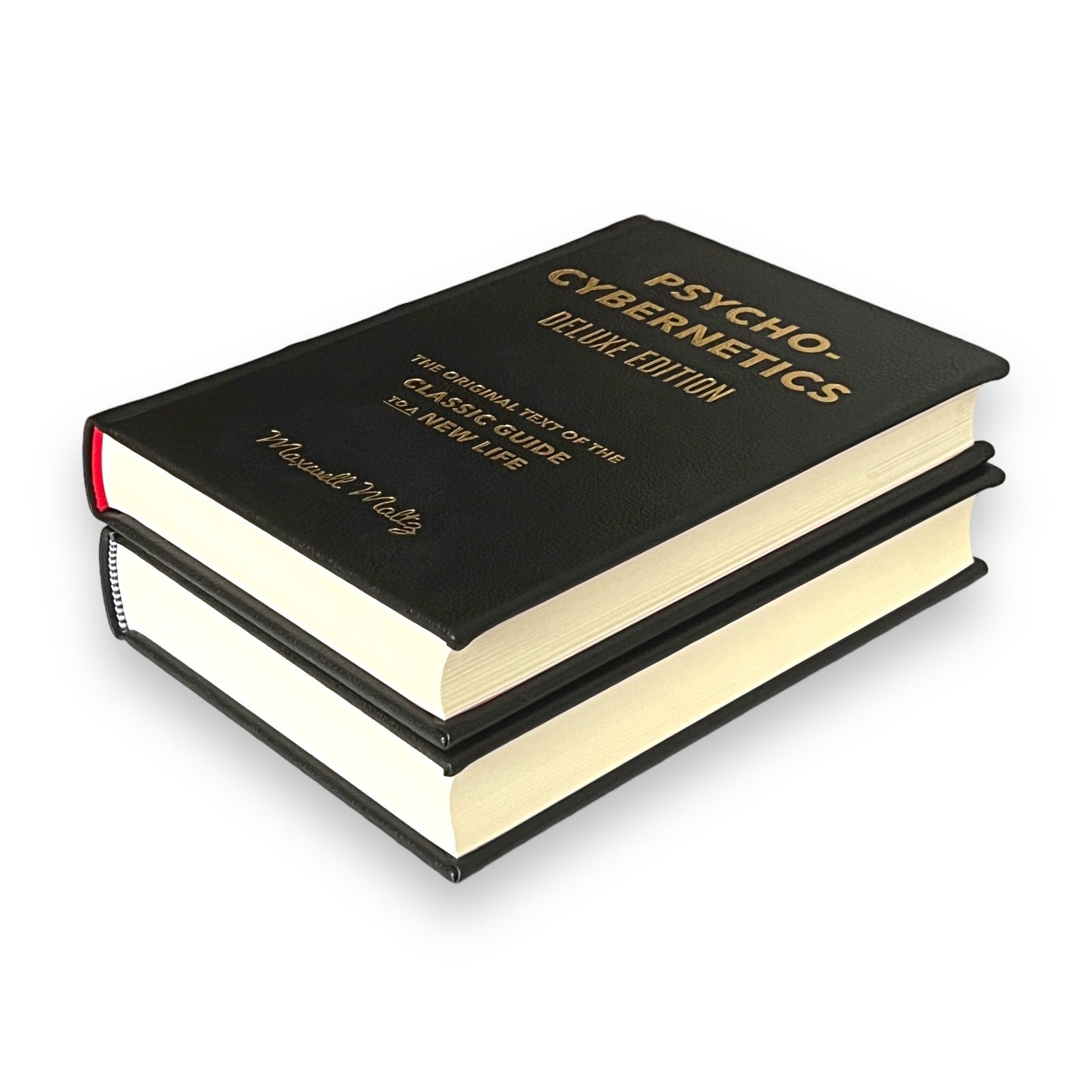 2-Book Set: THINK And GROW Rich Napoleon Hill & PSYCHO-Cybernetics Maxwell Maltz - Collectible Leather Bound Hardcover