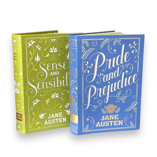 2 Books Set by Jane Austen: PRIDE And PREJUDICE & SENSE And Sensibility - Collectible Special Edition - Flexi Bound Faux Leather Cover