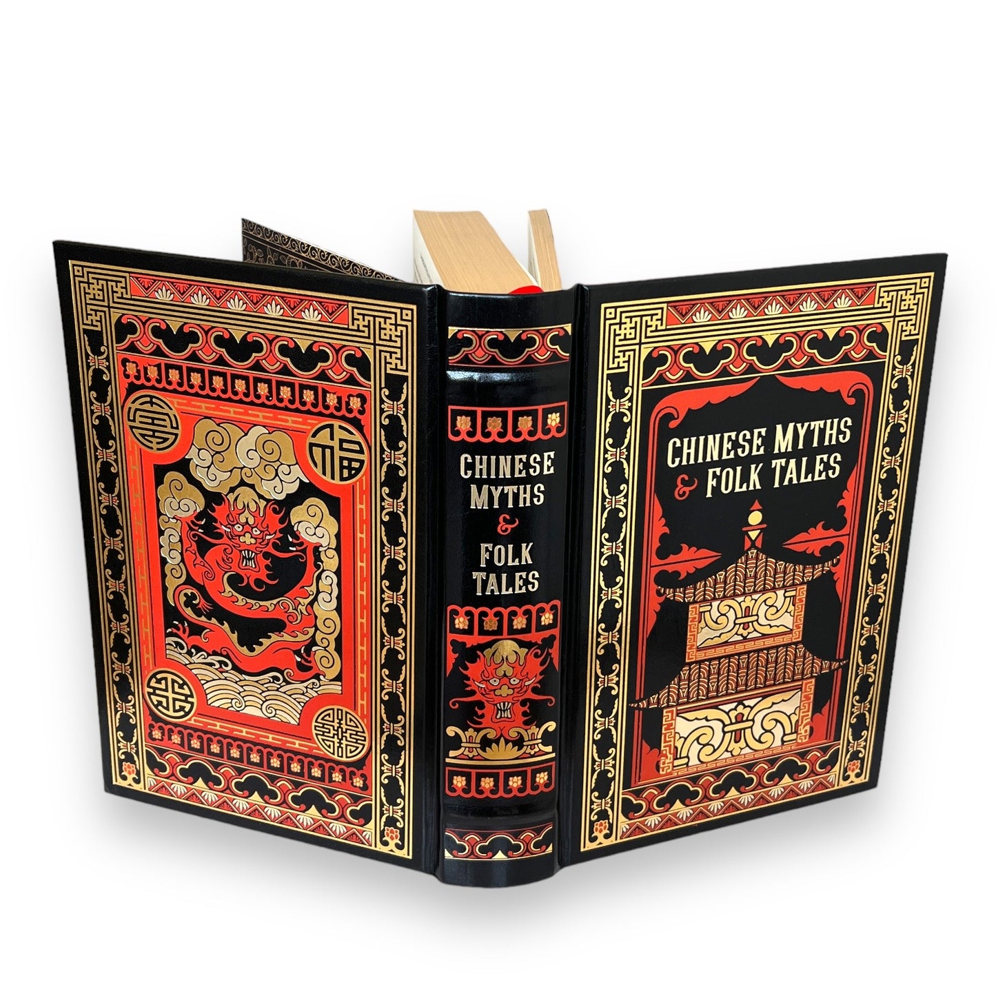 CHINESE MYTHS And FOLK Tales - Collectible Deluxe Special Gift Edition - Leather Bound Hardcover - Best Seller - Classic Book