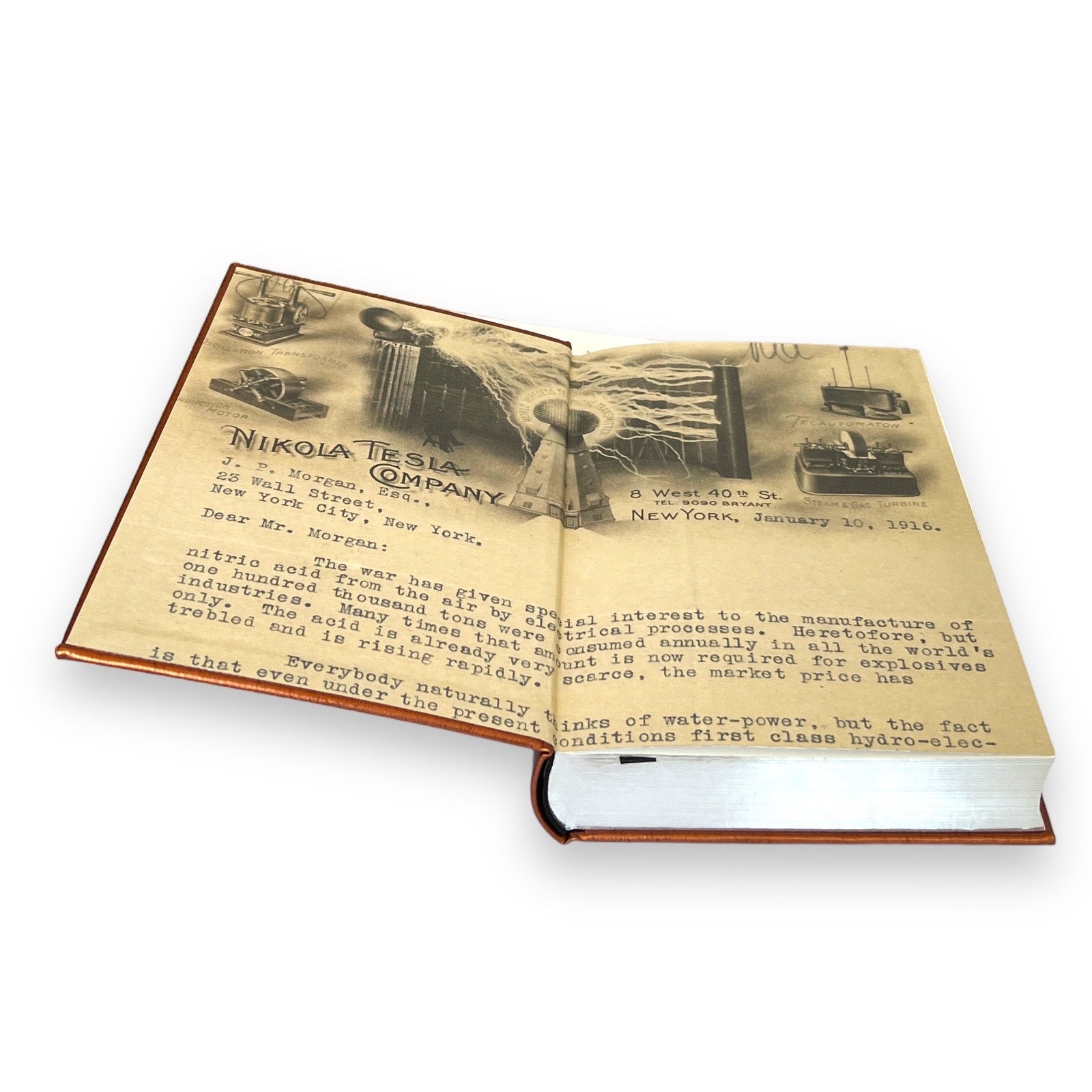 Nikola Tesla: Inventions, Researches, Writings - Collectible Leather Bound Hardcover