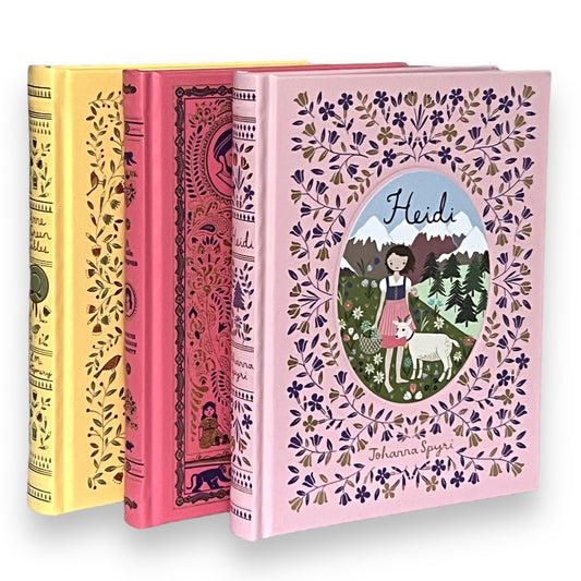 3 Books: Anne Of Green Gables, Heidi, A Little Princess  - Collectible Deluxe Special Gift Edition - Leather Bound Hardcover - Classics