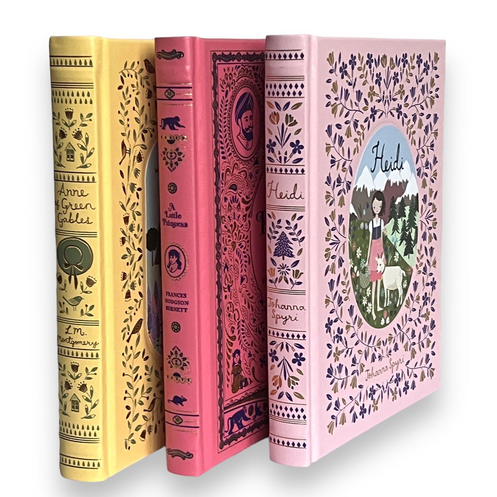3-Book Set: Anne Of Green Gables, Heidi, A Little Princess  - Collectible Leather Bound Hardcover