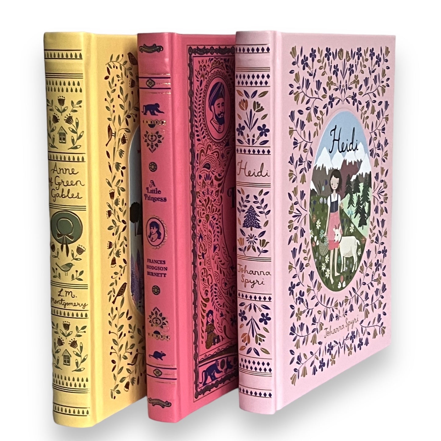 3 Books: Anne Of Green Gables, Heidi, A Little Princess  - Collectible Deluxe Special Gift Edition - Leather Bound Hardcover - Classics