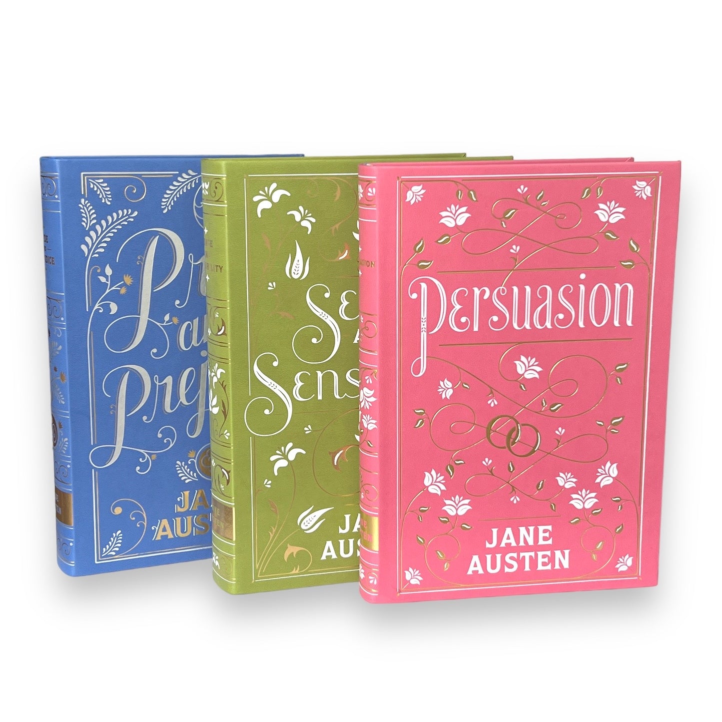 3-Book Set: Pride & Prejudice, Sense & Sensibility, Persuasion by Jane Austen - Collectible Deluxe Flexi Bound Faux Leather Cover