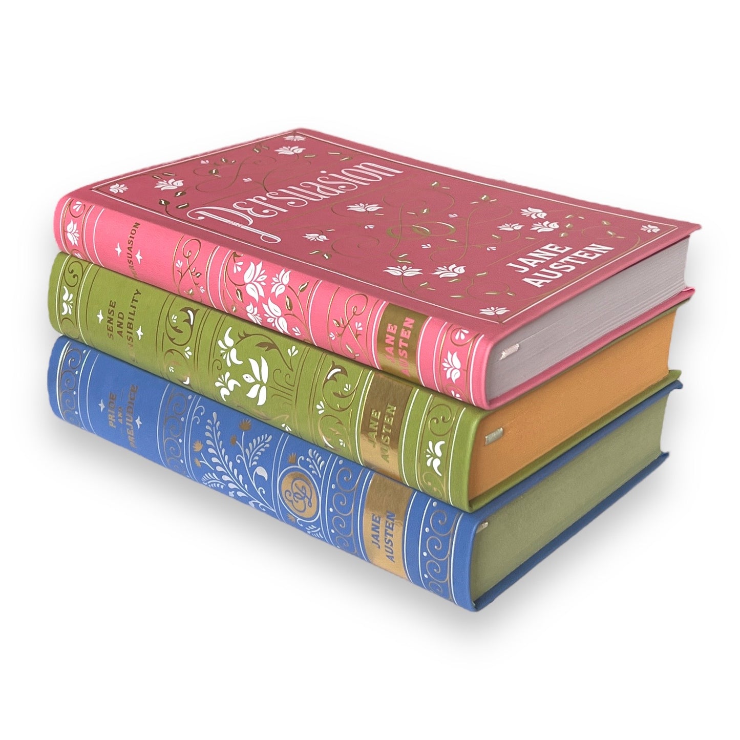 3-Book Set: Pride & Prejudice, Sense & Sensibility, Persuasion by Jane Austen - Collectible Deluxe Flexi Bound Faux Leather Cover