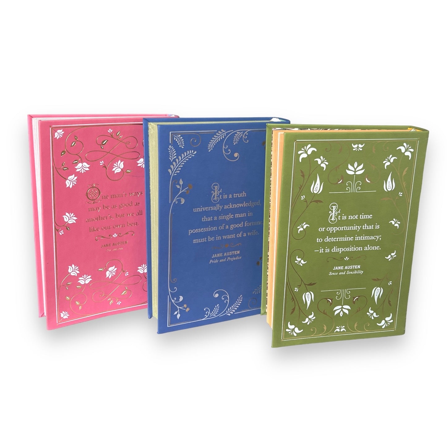 3-Book Set: Pride & Prejudice, Sense & Sensibility, Persuasion by Jane Austen - Collectible Deluxe Flexi Bound Faux Leather Cover