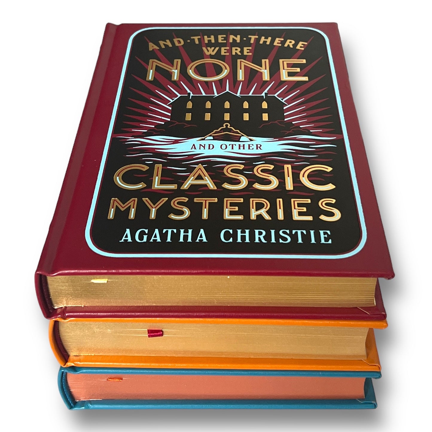 3 Books by AGATHA CHRISTIE: Death on the Nile / Murder on Orient Express / And Then There Were None - Collectible Leather Bound Hardcover