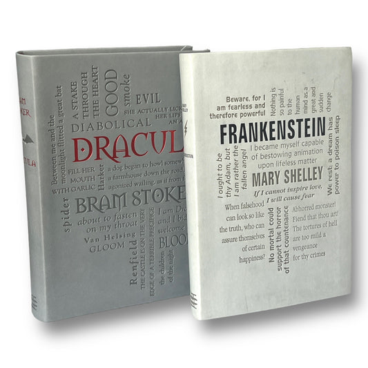 2 Books: DRACULA & FRANKENSTEIN by Bram Stoker Mary Shelley - Collectible Deluxe Gift Classics Edition - Flexi Bound Faux Leather feel Cover