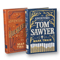 2-Book Set: Adventures Of Tom Sawyer, Huckleberry Finn by Mark Twain - Collectible Flexi Bound Faux Leather Cover