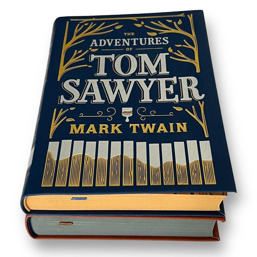2-Book Set: Adventures Of Tom Sawyer, Huckleberry Finn by Mark Twain - Collectible Flexi Bound Faux Leather Cover