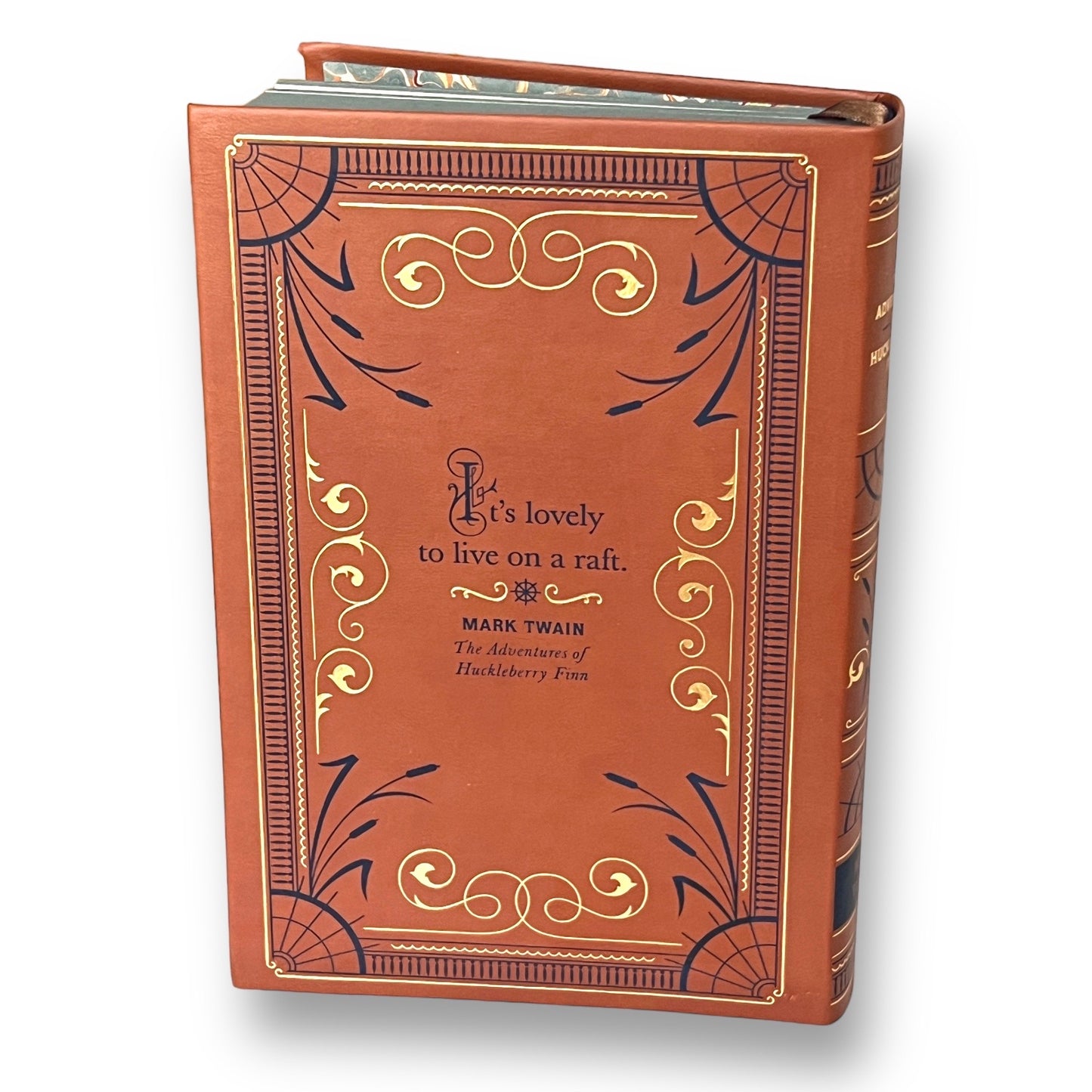 2-Book Set: Adventures Of Tom Sawyer, Huckleberry Finn by Mark Twain - Collectible Deluxe Flexi Bound Faux Leather Cover Edition