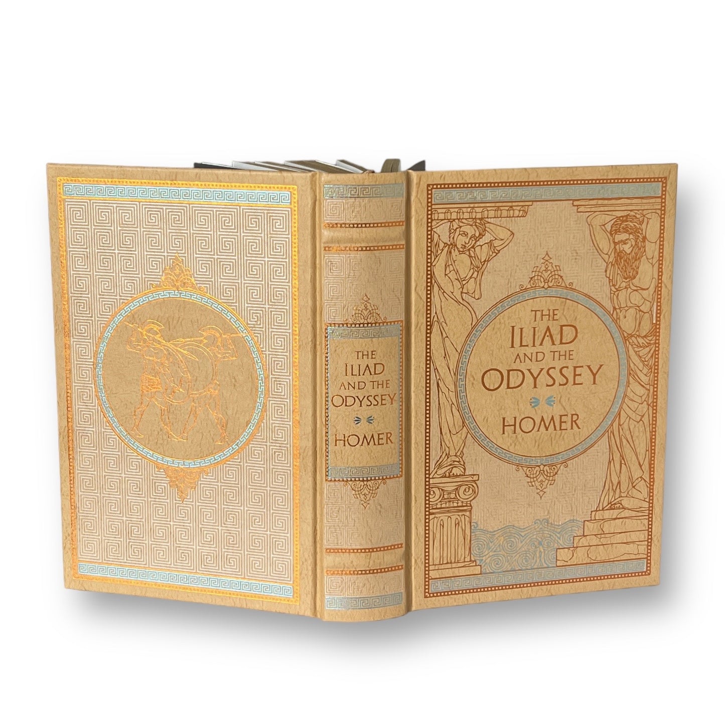 The ILIAD and The ODYSSEY by HOMER translated by Samuel Butler - Collectible Deluxe Edition - Leather Bound Hardcover - Classic Book