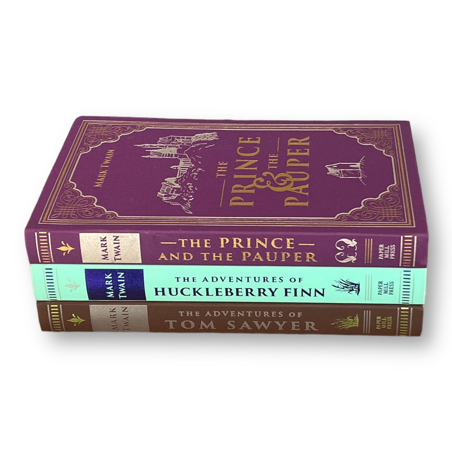 3-Book Set: Adventures Of Tom Sawyer, Huckleberry Finn, Prince & Pauper - Collectible Imitation Leather Flexi Cover Edition