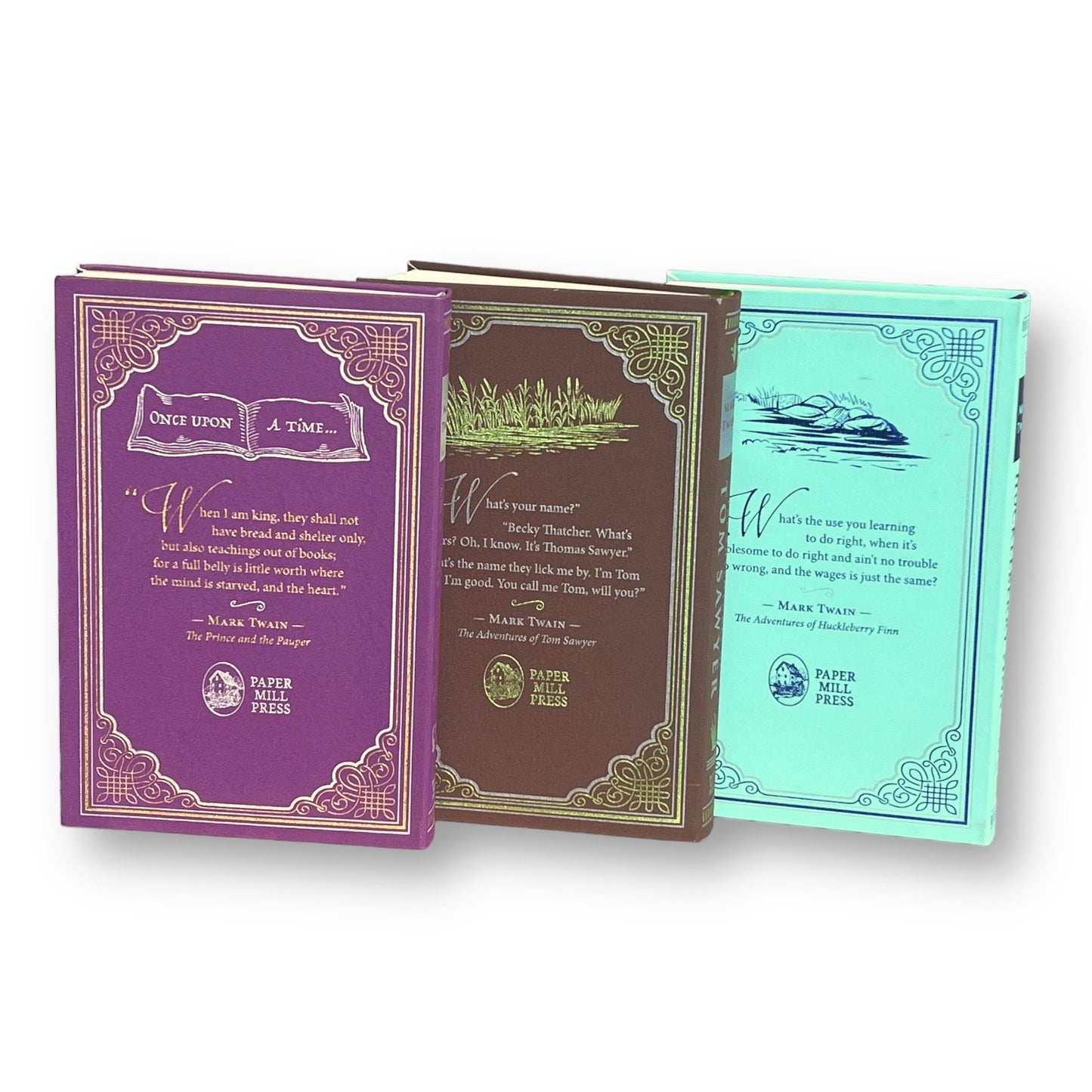 3-Book Set: Adventures Of Tom Sawyer, Huckleberry Finn, Prince & Pauper - Collectible Imitation Leather Flexi Cover Edition