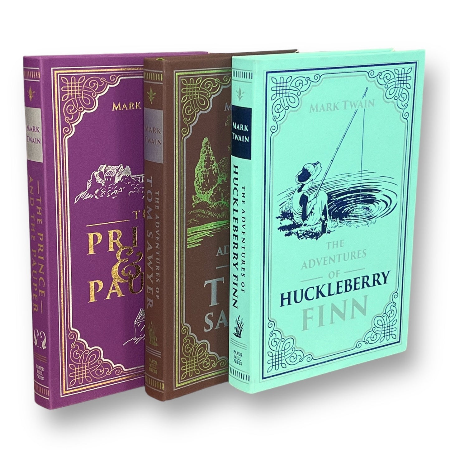 3-Book Set: Adventures Of Tom Sawyer, Huckleberry Finn, Prince & Pauper - Collectible Imitation Leather Flexi Cover Edition