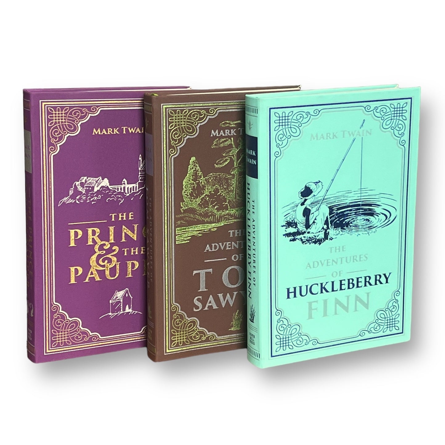 3-Book Set: Adventures Of Tom Sawyer, Huckleberry Finn, Prince & Pauper - Collectible Imitation Leather Flexi Cover Edition