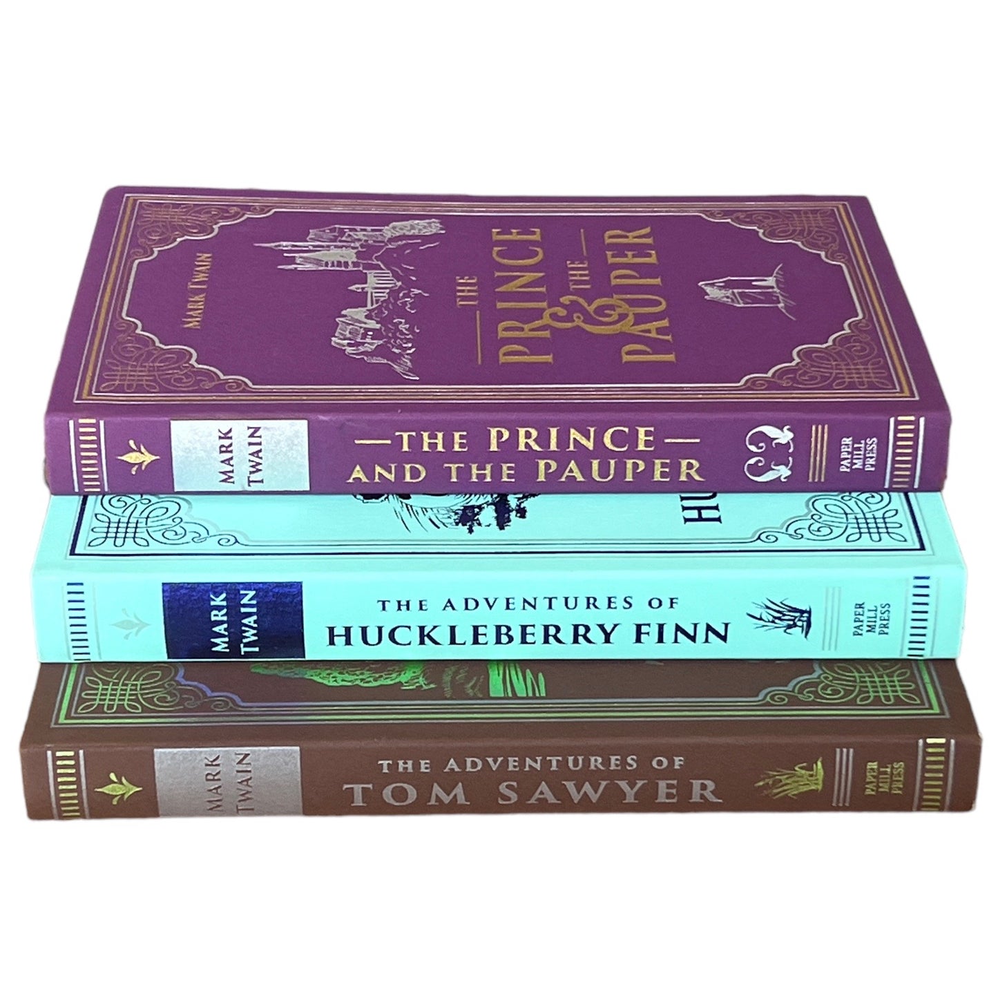 3-Book Set: Adventures Of Tom Sawyer, Huckleberry Finn, Prince & Pauper - Collectible Imitation Leather Flexi Cover Edition