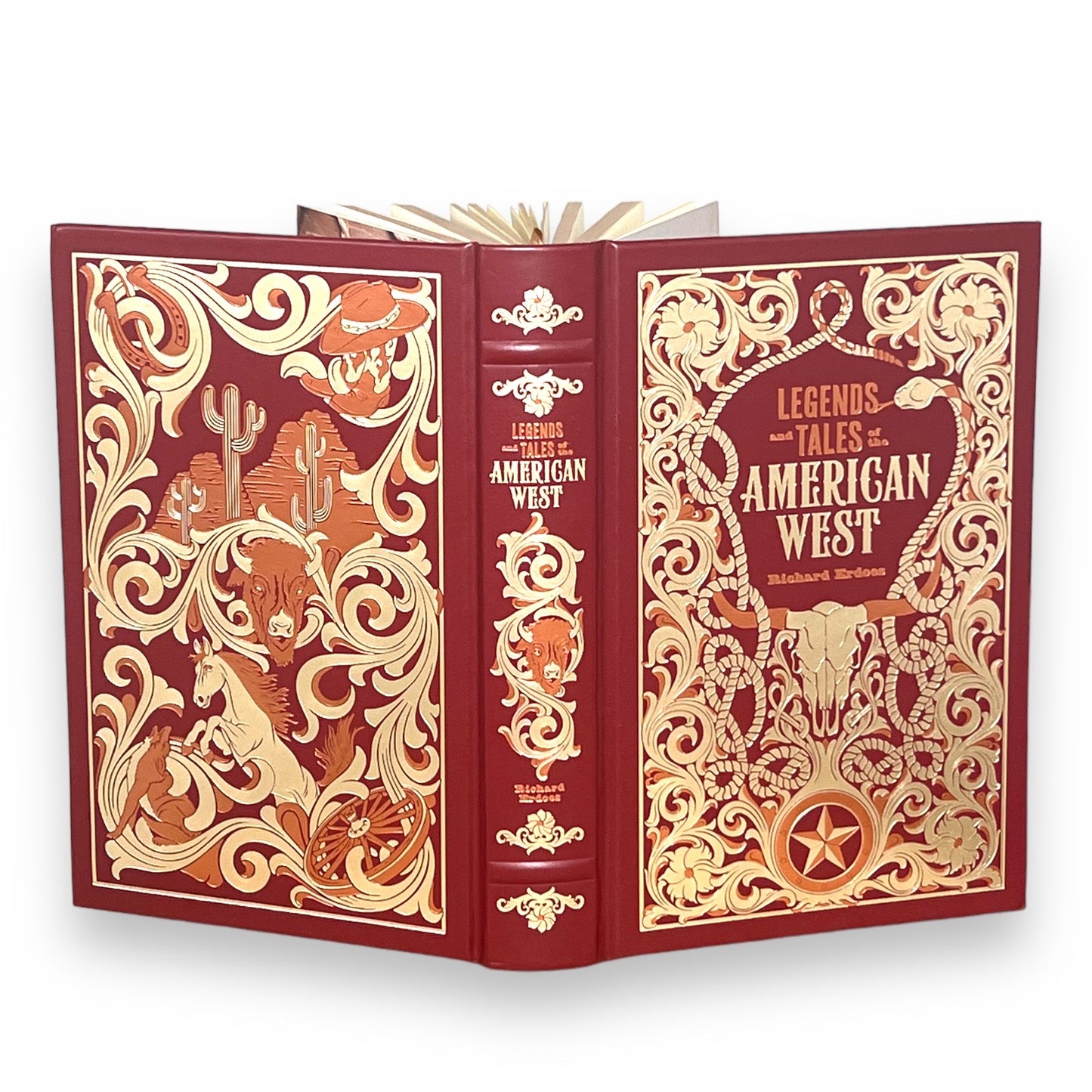 AMERICAN WEST The Legends & Tales Richard Erdoes - ILLUSTRATED Collectible Deluxe Gift Edition - Leather Bound Hardcover - Classic Book