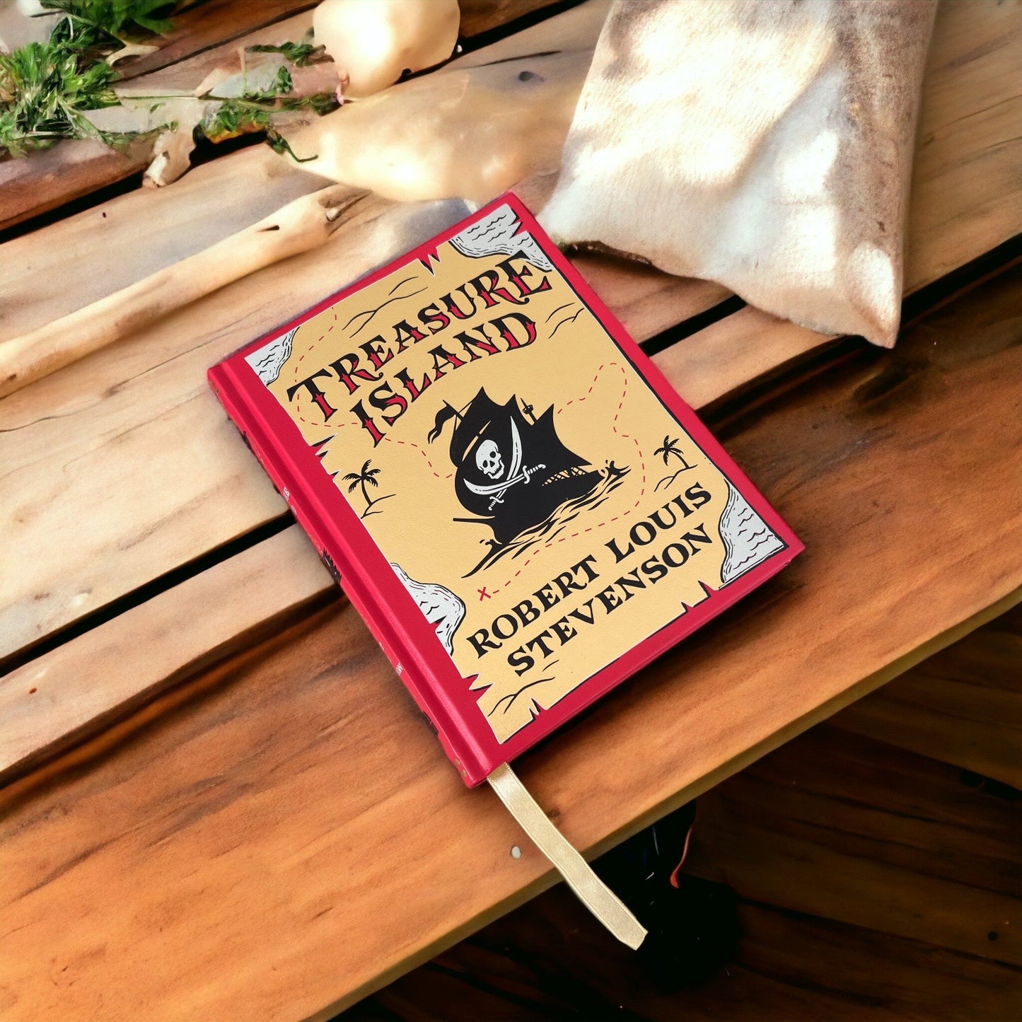 Treasure Island by ROBERT LOUIS STEVENSON - Collectible Deluxe Special Gift Edition - Leather Bound Hardcover - Best Seller - Classic Book