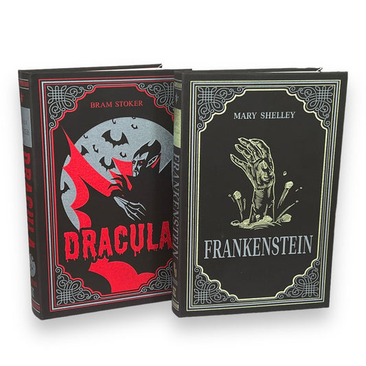 2 Books: DRACULA by Bram Stoker & FRANKENSTEIN by Mary Shelley - Collectible Special Deluxe Gift Edition - Imitation Leather Cover - Classic
