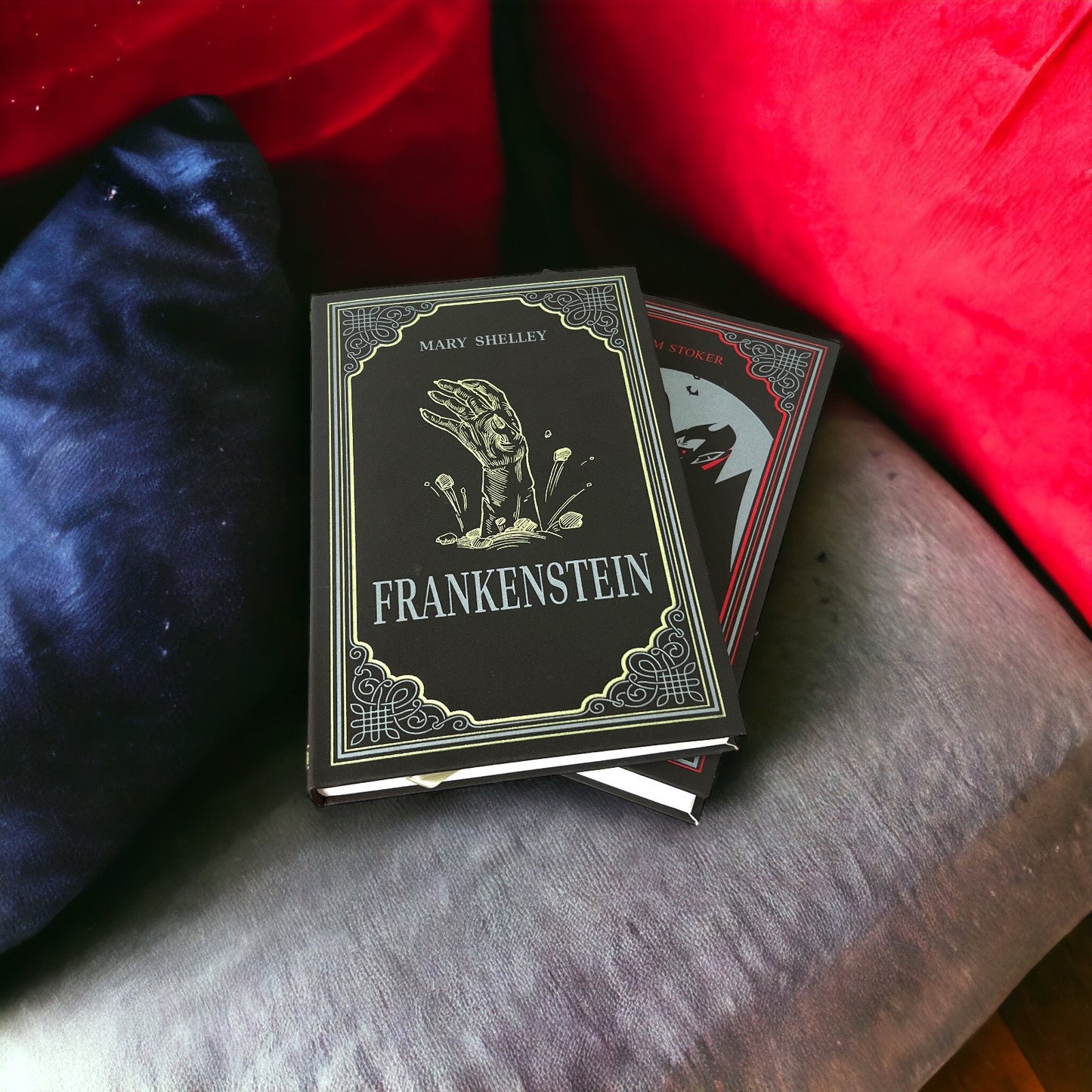 2-Book Set: Dracula by Bram Stoker & Frankenstein by Mary Shelley - Collectible Imitation Leather Flexi Cover