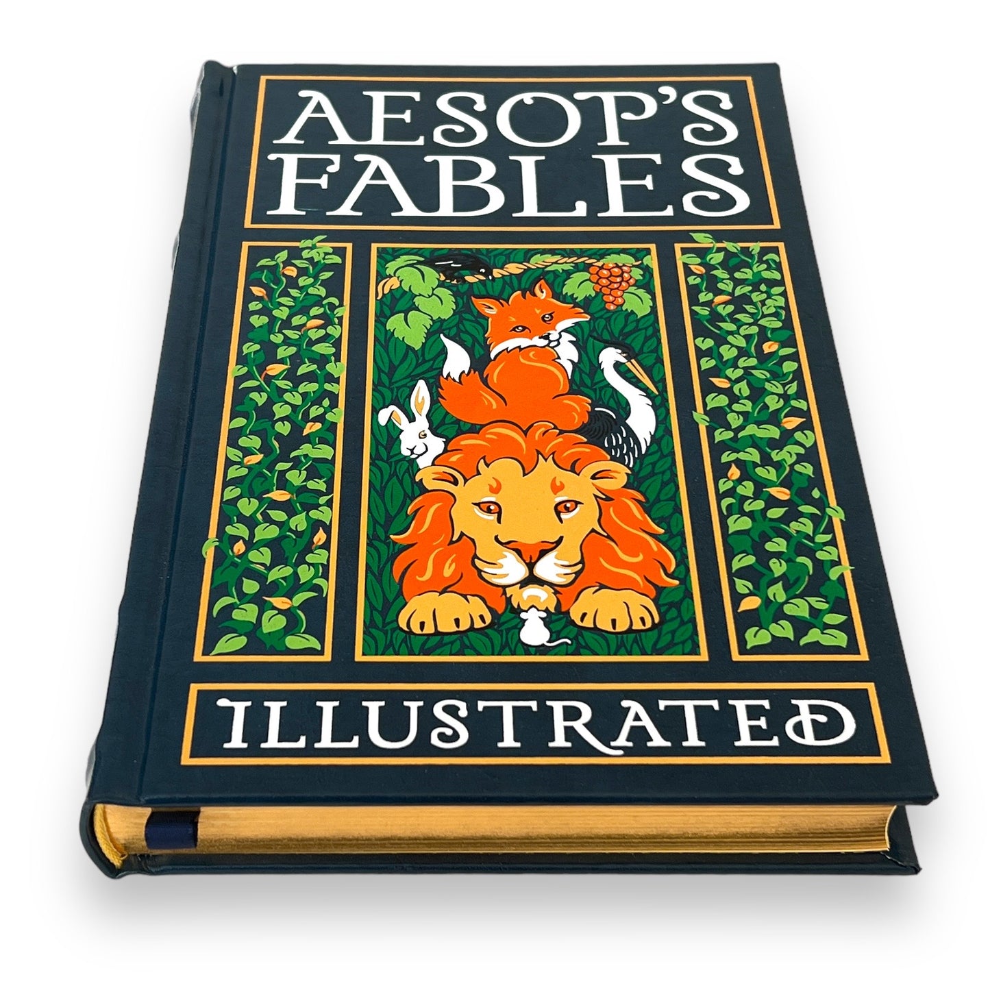 AESOP'S FABLES Fairy Tales - ILLUSTRATED Collectible Special Deluxe Gift Edition - Leather Bound Hardcover - Classic Book