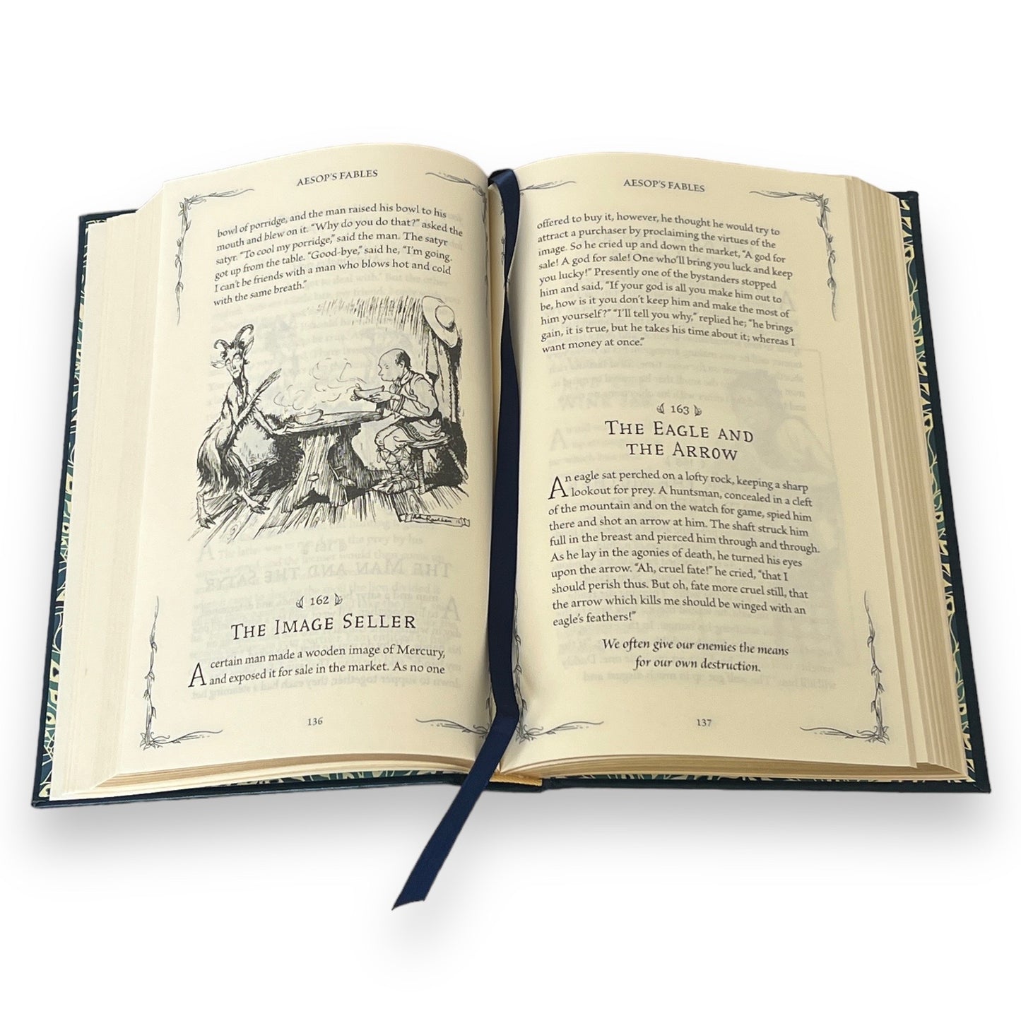 AESOP'S FABLES Fairy Tales - ILLUSTRATED Collectible Special Deluxe Gift Edition - Leather Bound Hardcover - Classic Book