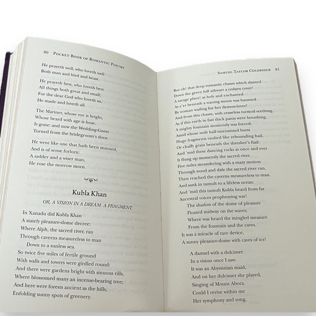 Pocket Book of Romantic Poetry - Collectible Flexi Bound Faux Leather Cover - Pocket Size 7"X4"