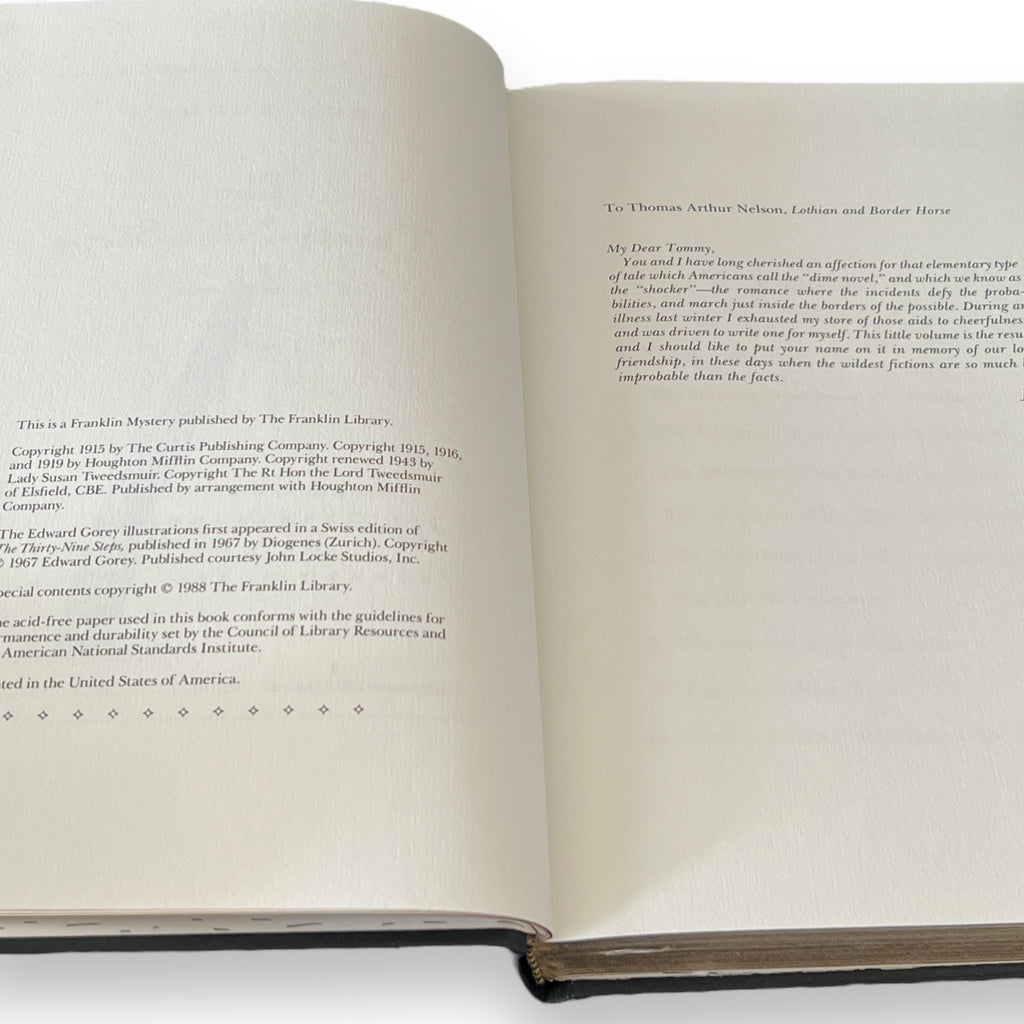 The 39 Steps by John Buchan- Leather Bound -The Franklin Library, 1988